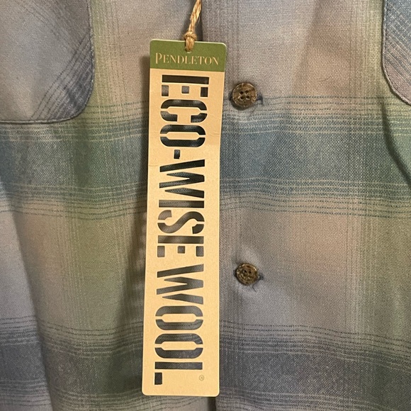 Pendleton NWT Women’s XXXL Eco-Wise Wool Blue Plaid Button-Up Shirt Blue Gray - Picture 5 of 12